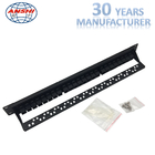 Double Side Connection Thru Type Black Rack Mount Patch Panel 19inch Unshielded Type With SGS Certificate