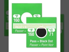 Không thể đảo ngược Kiểm tra dầu chống thấm Dot Nhiệt độ cao 71 ° C 161 ° F Máy rửa chén Nhiệt độ Nhãn hiệu nhạy cảm