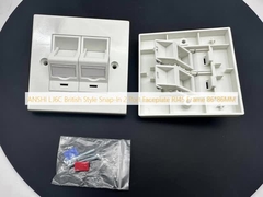 ANSHI LJ6C phong cách Anh Snap-In 2 cổng mặt RJ45 khung 86 * 86MM