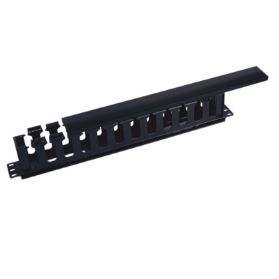 Black Network Rack Cable Management 1U , 19" Plastic Cable Management
