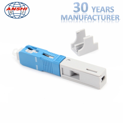 FTTH SC / UPC Fast Connector blue Field assembly Singlemode Flat Optical Fiber Joint Cable