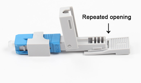 FTTH SC / UPC Fast Connector blue Field assembly Singlemode Flat Optical Fiber Joint Cable