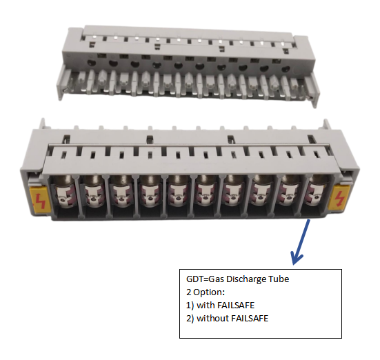 ANSHI 10 Pairs 3 Pole Gas Tube Arrester LSA Plus Module Overvoltage Protection