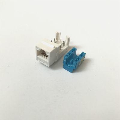 Blue Color RJ45 Un-Shielded Jack , UTP 90 Degree Cat6 Toolless Keystone Jack