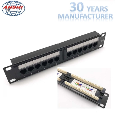 1U 10 '' Cổng 12 cổng CAT6 Cổng UTP Rack Mount Patch 110 Loại IDC