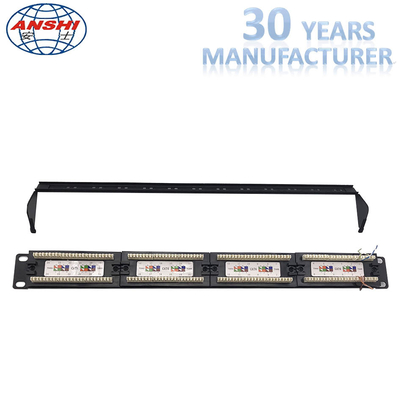 110 Idc Rack Mount Patch Bảng điều chỉnh 19 Inch Cat6 Unshield UTP Với quản lý cáp