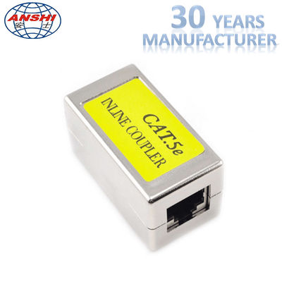 RJ45 KEYSTONE JACK Được bảo vệ đi qua Keystone Jack Cat5e CAT6 Kim loại đi thẳng qua khớp nối nội tuyến