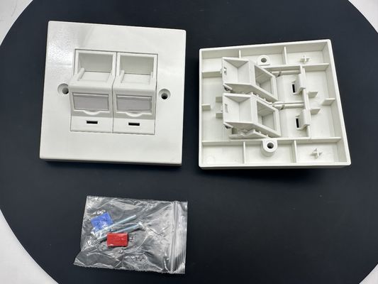 ANSHI LJ6C phong cách Anh Snap-In 2 cổng mặt RJ45 khung 86 * 86MM