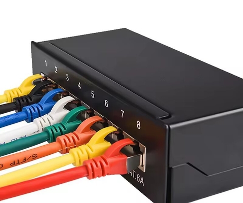 BẢNG ĐIỀU KHIỂN ĐỂ BÀN 8 CỔNG CAT5E CAT6 CAT6A CÓ CHỐNG NHIỄU 90 ĐỘ ĐẦU VÀO PUNCH FTP STP