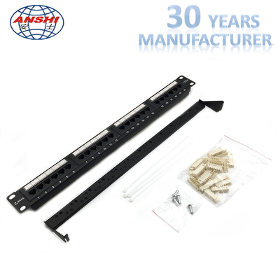 Bảng điều khiển Patch Black Cat5e UTP, 110 IDC Loại Rj45 Jack Panel Rack mountable