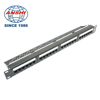 19 Inch 32 Cổng STP FTP Bảng điều khiển RJ45 được bảo vệ RJ45 CAT5E CAT6 Bảng phân phối mạng gắn trên giá đỡ