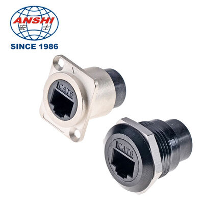 D-Series RJ45 Cat6 Connector nữ, Panel Mount Circular Ethernet Network Extension Socket