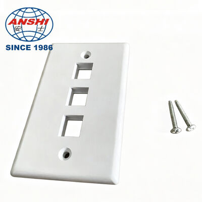 Tấm mặt gắn tường tiêu chuẩn Mỹ ANSHI 120, 3 cổng RJ45 RJ11