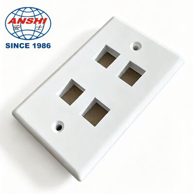 Tấm mặt tường chuẩn Mỹ ANSHI 120, 4 cổng RJ45 RJ11 Sản phẩm viễn thông