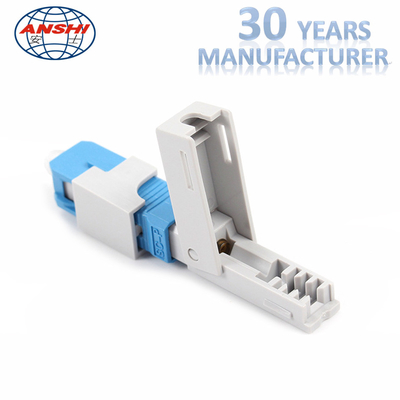FTTH SC / UPC Fast Connector màu xanh lam Cụm trường cáp quang phẳng Singlemode